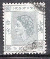 Hong Kong 1954 Queen Elizabeth A Single 30 Cent Stamp From The Definitive Set In Fine Used - Unused Stamps