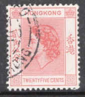 Hong Kong 1954 Queen Elizabeth A Single 25 Cent Stamp From The Definitive Set In Fine Used - Neufs