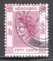Hong Kong 1954 Queen Elizabeth A Single 50 Cent Stamp From The Definitive Set In Fine Used - Neufs