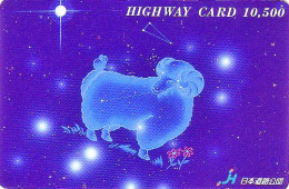 Carte Prépayée JAPON - ZODIAQUE - BELIER - ARIES HOROSCOPE Animal Highway Ticket Card - WIDDER HOROSKOP - HW 921 - Zodiaco