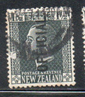 NEW ZEALAND NUOVA ZELANDA 1915 1919 1916 OFFICIAL STAMPS KING GEORGE V 1 1/2p USATO USED OBLITERE' - Usados