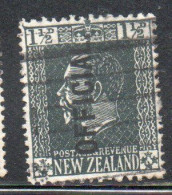 NEW ZEALAND NUOVA ZELANDA 1915 1919 1916 OFFICIAL STAMPS KING GEORGE V 1 1/2p USATO USED OBLITERE' - Gebraucht