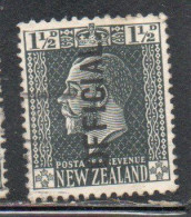 NEW ZEALAND NUOVA ZELANDA 1915 1919 1916 OFFICIAL STAMPS KING GEORGE V 1 1/2p USATO USED OBLITERE' - Used Stamps