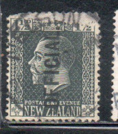 NEW ZEALAND NUOVA ZELANDA 1915 1919 1916 OFFICIAL STAMPS KING GEORGE V 1 1/2p USATO USED OBLITERE' - Usati