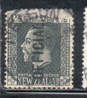 NEW ZEALAND NUOVA ZELANDA 1915 1919 1916 OFFICIAL STAMPS KING GEORGE V 1 1/2p USATO USED OBLITERE' - Usados