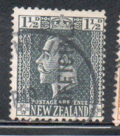 NEW ZEALAND NUOVA ZELANDA 1915 1919 1916 OFFICIAL STAMPS KING GEORGE V 1 1/2p USATO USED OBLITERE' - Gebruikt