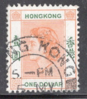 Hong Kong 1954 Queen Elizabeth A Single $1 Stamp From The Definitive Set In Fine Used - Oblitérés