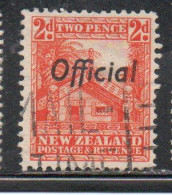 NEW ZEALAND NUOVA ZELANDA 1936 1942 1938 OFFICIAL STAMPS MAORI CARVED HOUSE OVERPRINTED 2p USATO USED OBLITERE' - Used Stamps