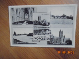 Worcester. Cathedral Nave East, North Side, From The River , And With The Bridge. Photochrom PM 1947 - Worcester