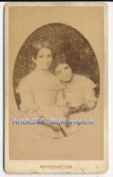 Photographie Ancienne XIXe CDV Portrait De Deux Soeurs D'après Une Peinture De 1843 Photographe Lamusse Le Havre - Personas Identificadas