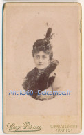 Photographie Ancienne XIXe CDV Portrait De Madame PATORNI Chapeau Coiffure Photographe Pirou Paris 1899 - Personnes Identifiées