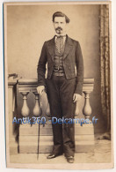 Photographie Ancienne XIXe CDV Portrait De Monsieur Guiseppi Canne Dandy Photographe Lortet Paris - Identified Persons