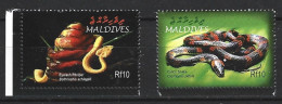 MALDIVES. N°3666 & N°3668 De 2004. Serpents. - Serpents