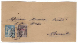 1898 - Enveloppe Affr. Sage Mixte  Pour 40 C. Oblit. " CORPS D'ARMEES * SMYRNE FR   " Pour Marseille - 1837-1914 Smyrna