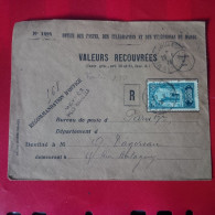 LETTRE MAROC VALEURS RECOUVREES - Covers & Documents