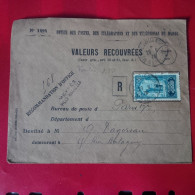LETTRE MAROC VALEURS RECOUVREES - Cartas & Documentos