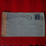 LETTRE NEW YORK POUR PARIS STEAMER VERMONT CENSURE 1916 - Briefe U. Dokumente