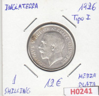 H0241 MONEDA INGLATERRA 1 SHILLING 1926 TIPO I MEDIA PLATA EBC - Andere & Zonder Classificatie