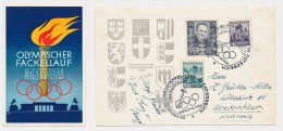 Postcard / Postmark Winter Olympic Games Garmisch Partenkirchen Austria 1936 - Torch Relay Vienna - Invierno 1936: Garmisch-Partenkirchen