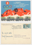 Postcard / Postmark Winter Olympic Games Cortina DÁmpezzo  Italy 1956 - Ete 1952: Helsinki