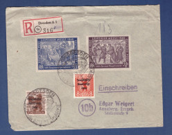 SBZ - Einschreiben Brief  - Dresden A1 24.10.48 - SST Tag Der Briefmarke  --> Annaberg, Erzgeb. (ZNX-0001) - Covers & Documents