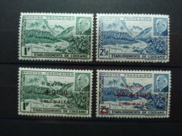 1941 Et 1944 - OCEANIE - SERIE COMPLETE - N°138 à 139 + N°169 à 170 NEUFS* - Postage Due