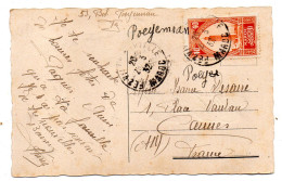 Maroc--1932--timbre Seul Sur Carte Postale "Joyeuses Pâques" Cachet  FEZ ......à Saisir - Covers & Documents