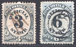 1873  Post Office Official  3 And 6 Cents   Sc O49 And 50  - Servizio