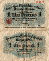 Luxembourg / 1 Franc / 1914 / P-27(a) / VF - Luxemburgo