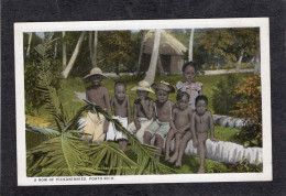 Puerto Rico-A Row Of Pickaninnies 1920s - Antique Postcard - Puerto Rico