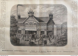 1878 EXPOSITION UNIVERSELLE - CHALET DE LA SOCIÉTÉ RAOUL PICTET & CIE - FABRICANT DE GLACE - LA PRESSE ILLUSTRÉE - 1850 - 1899