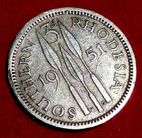 Southern Rhodesia . 3 Pence , 1951 , Km 20 , Agomeza - Rhodesien