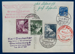 Carte Jeunesse Hitlerienne De TCHECOSLOVAQUIE PA N°26 Oblitéré De ASCH Pour CHARLOTTENBURG Par Zeppelin ! - Airmail