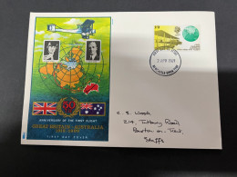 31-8-2023 (3 T 44) UK FDC Cover - 1969 - (1 Cover) 50th Anniversary Of Britain To Australia First Flight - 1952-1971 Pre-Decimal Issues