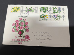 31-8-2023 (3 T 44) UK FDC Cover - 1967 - (1 Cover) British Flora (with Cardboard Insert) - 19 X 12.5 - 1952-1971 Pre-Decimal Issues