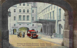 Court Yard Bus Chateau Frontenac Quebec Canada 1920s Postcard - Québec - Château Frontenac
