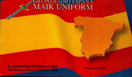 CARTE QSL.. GRUPO RADIO ESPANA   MAIK UNIFORM    .1996 - Radio