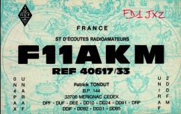 CARTE QSL.. FRANCE..F11AKM   .   .1988 - Radio