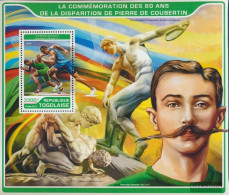 Togo Miniature Sheet 1437 (complete. Issue) Unmounted Mint / Never Hinged 2017 Pierre De Coubertin - Togo (1960-...)