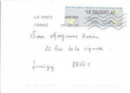 Vignette D'affranchissement De Guichet D'agence Postale - Le Folgoet - Finistère - Enveloppe Entière - 2000 « Avions En Papier »