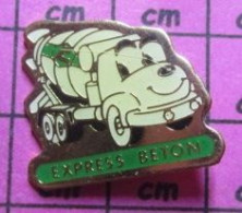818A Pin's Pins / Beau Et Rare / TRANSPORTS / CAMION BETONNIERE EXPRESS BETON - Transports