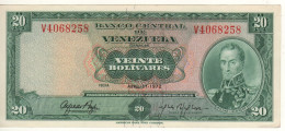 VENEZUELA  20  Bolivares  P52b  "American Banknote Co."  11-4-1972  (Simón Bolívar -Monument To The Motherland ) UNC. - Venezuela