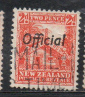 NEW ZEALAND NUOVA ZELANDA 1936 1942 1938 OFFICIAL STAMPS MAORI CARVED HOUSE OVERPRINTED 2p USATO USED OBLITERE' - Used Stamps