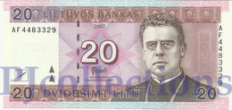 LITHUANIA 20 LITU 2007 PICK 69 UNC - Lituanie