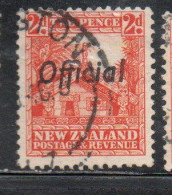 NEW ZEALAND NUOVA ZELANDA 1936 1942 1938 OFFICIAL STAMPS MAORI CARVED HOUSE OVERPRINTED 2p USATO USED OBLITERE' - Gebraucht