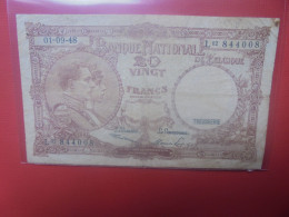 BELGIQUE 20 Francs 1-9-1948 Circuler (B.18) - 20 Francs