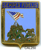 CAL250 - PLAQUE CALANDRE AUTO - SEMPER FIDELIS (USA)A - Placas Esmaltadas (desde 1961)