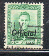 NEW ZEALAND NUOVA ZELANDA 1941 OFFICIAL STAMPS KING GEORGE VI OVERPRINTED 1p USED USATO OBLITERE' - Gebruikt