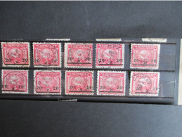 Nr 185 - Olympische Spelen Antwerpen - 10 Stuks - Centrale Stempels O.a. Leuze, La Croyère, Thourout, Chimay, Aalst - Used Stamps