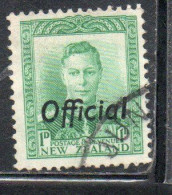 NEW ZEALAND NUOVA ZELANDA 1941 OFFICIAL STAMPS KING GEORGE VI OVERPRINTED 1p USED USATO OBLITERE' - Usados